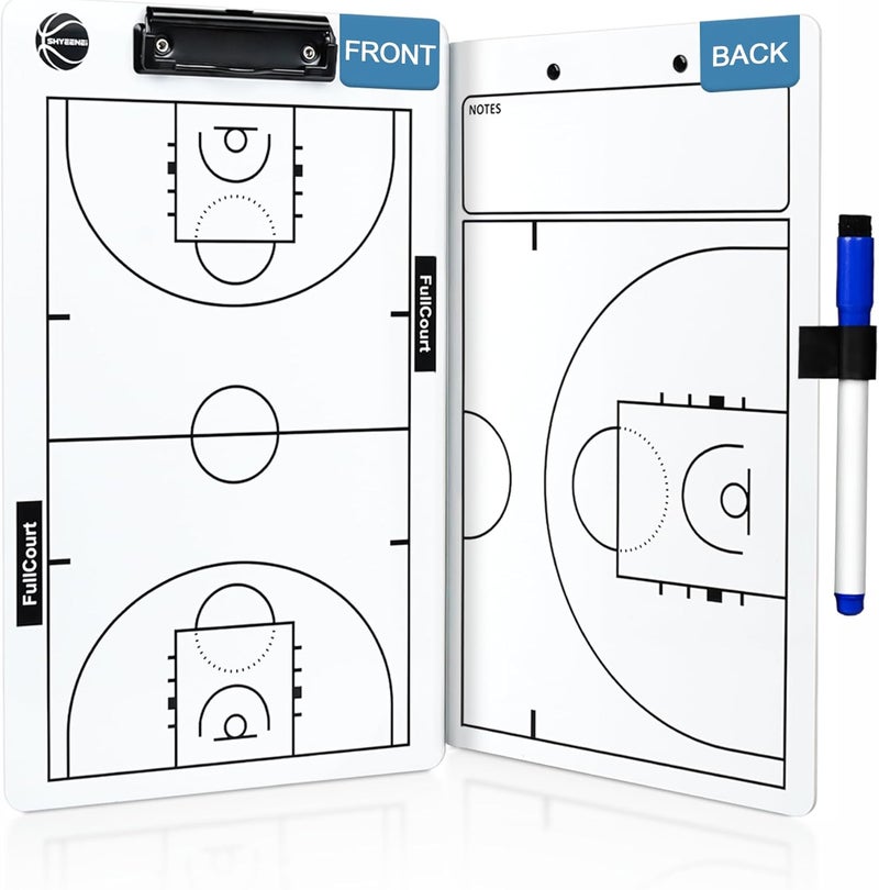 ShYeenei Basketball Coaching Board, 2026 Version Double-Sided Basketball Clipboard for Coaches, Dry Erase White Board for Coaches, Solid Coaching Marker Boards, Portable and Efficient - Image 1